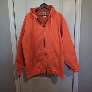 Muleskins Fluorescent Safety Hunting Orange Zip Up Hoodie Mens Size 3XL